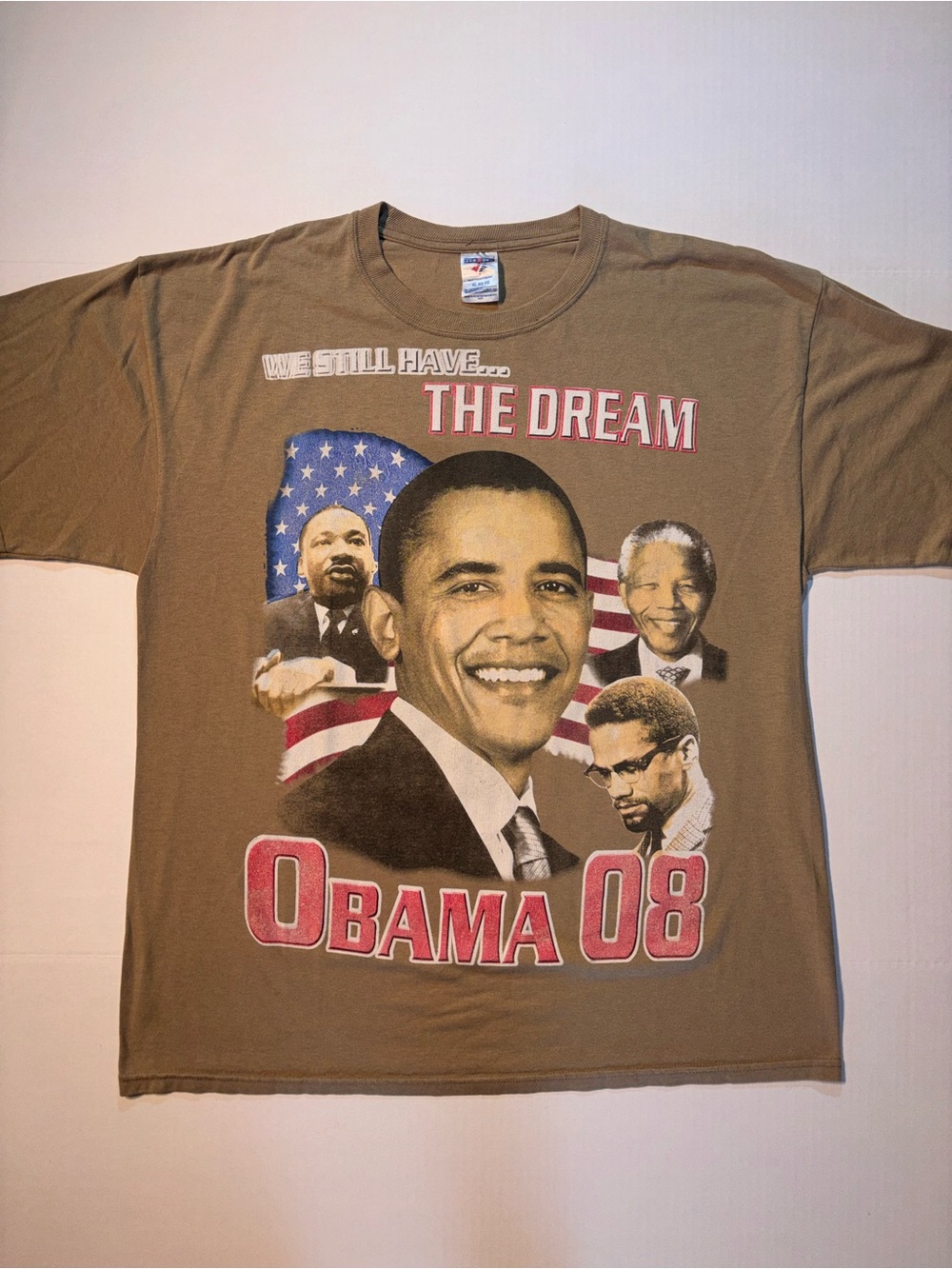 Vtg Obama MLK Malcolm X Still Have The Dream Change The World Y2K Rap Tee Sz XL